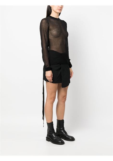 Black sheer high-neck top - women ANN DEMEULEMEESTER | 2301WKN41KN008099